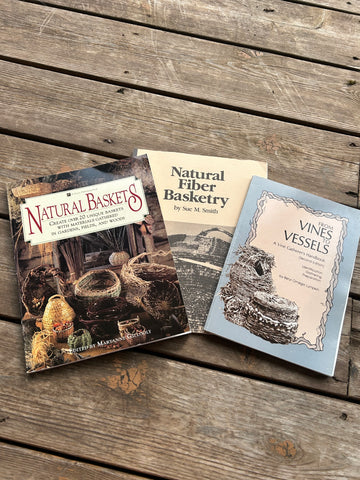 LOT OF (3) BOOKS - NATURAL BASKETS, NATURAL FIBER BASKETRY, & VINE VESSELS